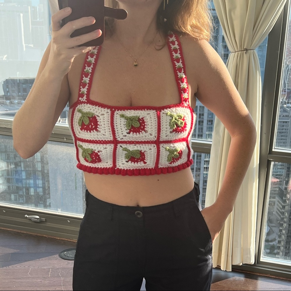 Crochet strawberry tank top